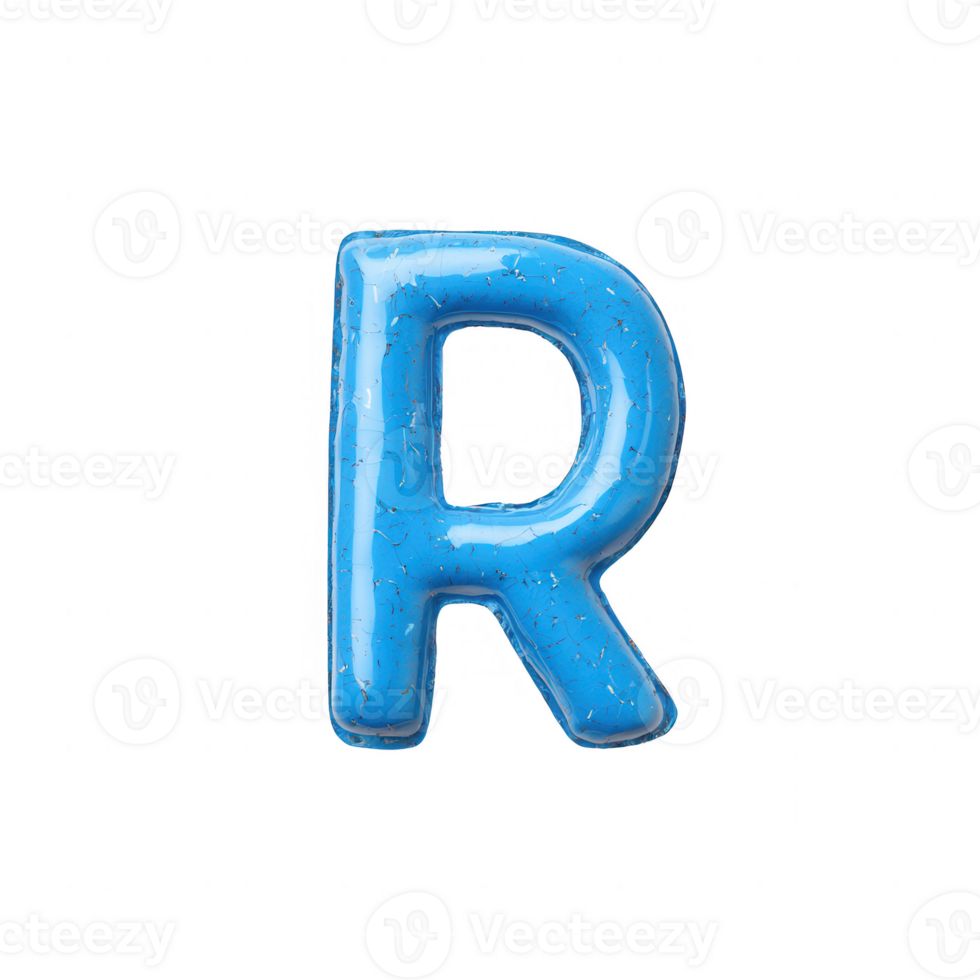 Vibrant blue letter 'R' style illustration for creative projects and design uses. png