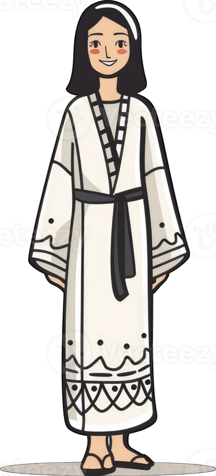 A Young Woman Wearing a Long White Robe png