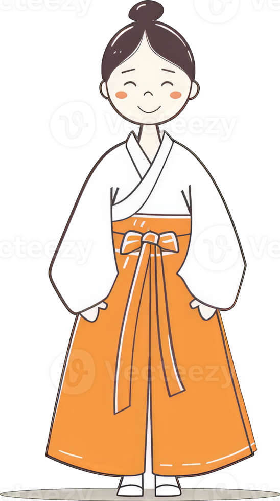 Happy Girl Wearing Traditional Korean Hanbok Clothing png