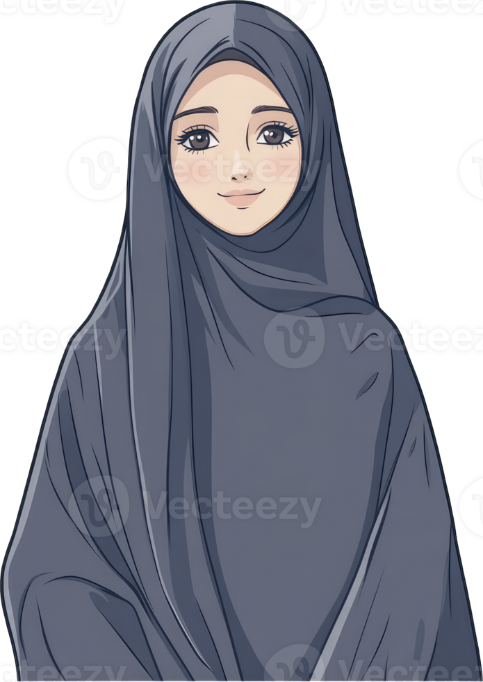 Young Woman Wearing a Gray Hijab Smiling png