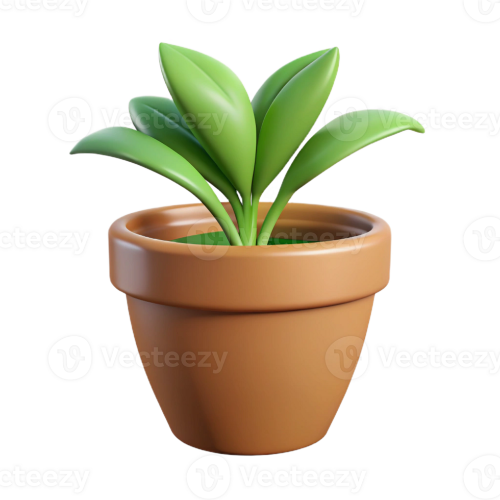 Minimalist potted sprout for nature themes png