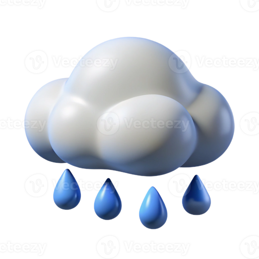 Decorative rain cloud design for weather concepts png