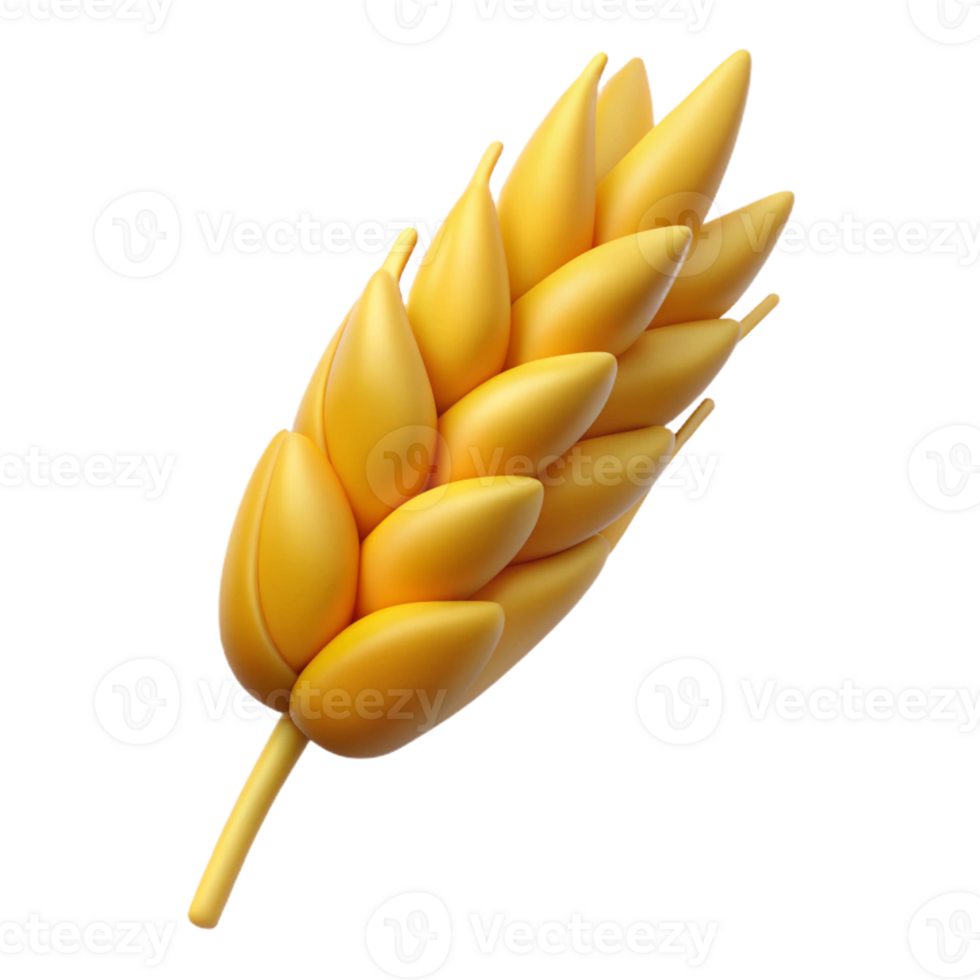 Decorative wheat design for harvest themes in 3D png
