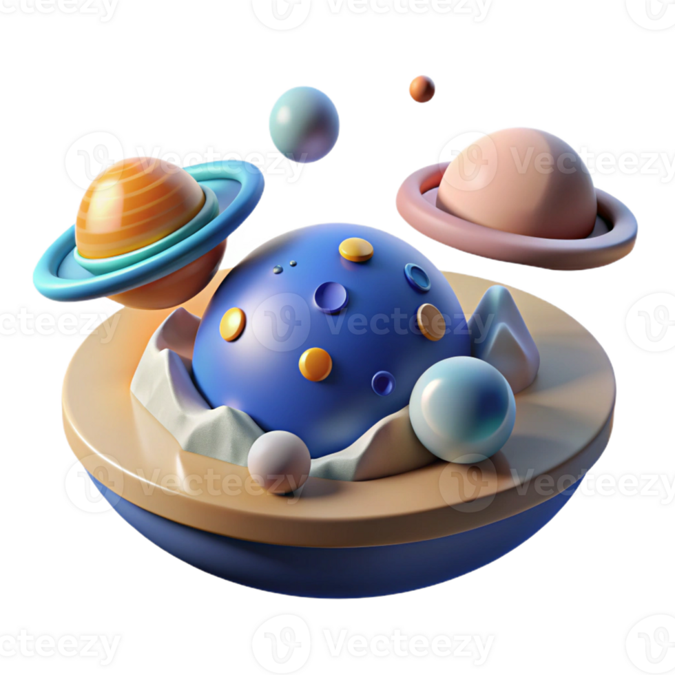 Beautiful planetary scene for science and exploration themes png