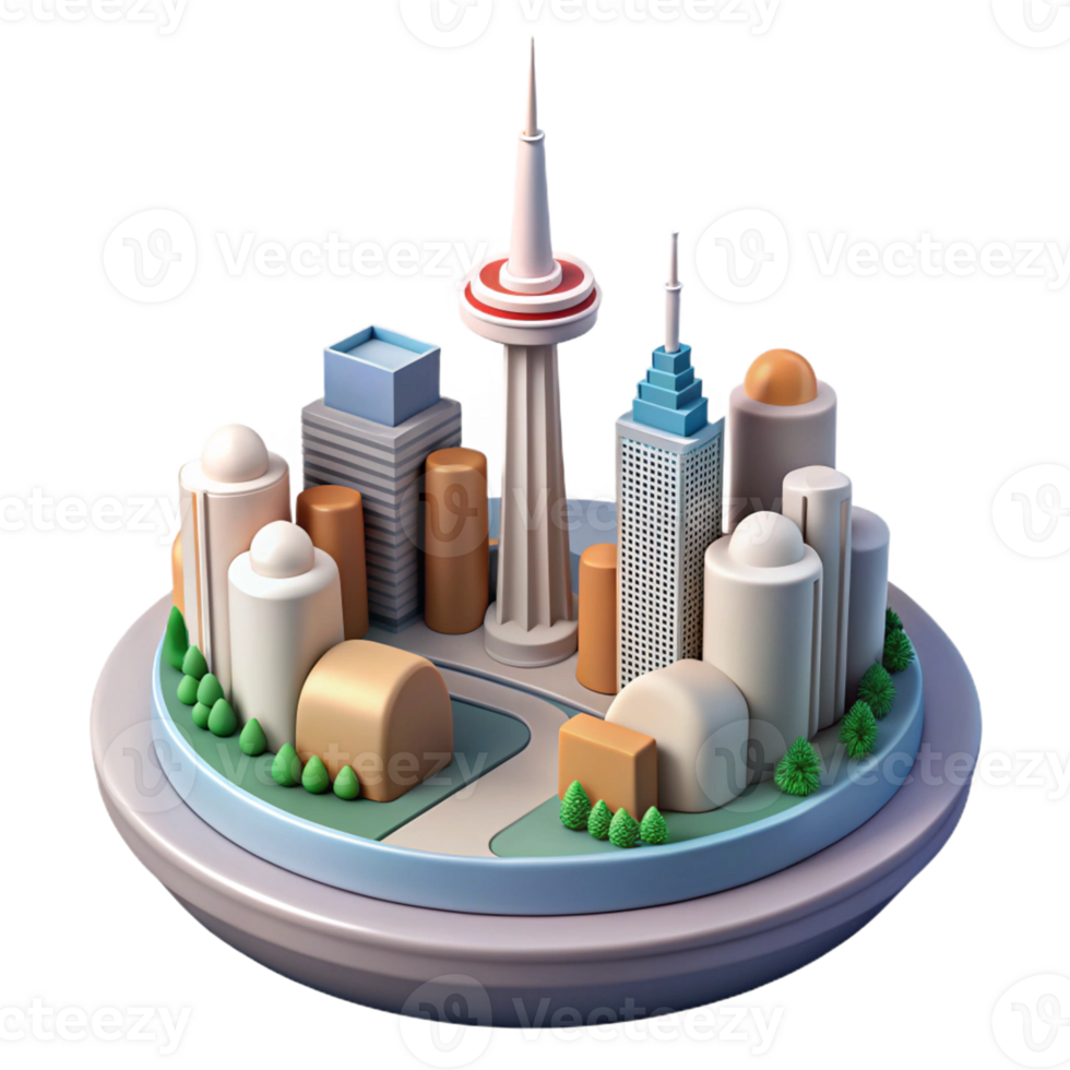 3D model of Toronto downtown architecture png