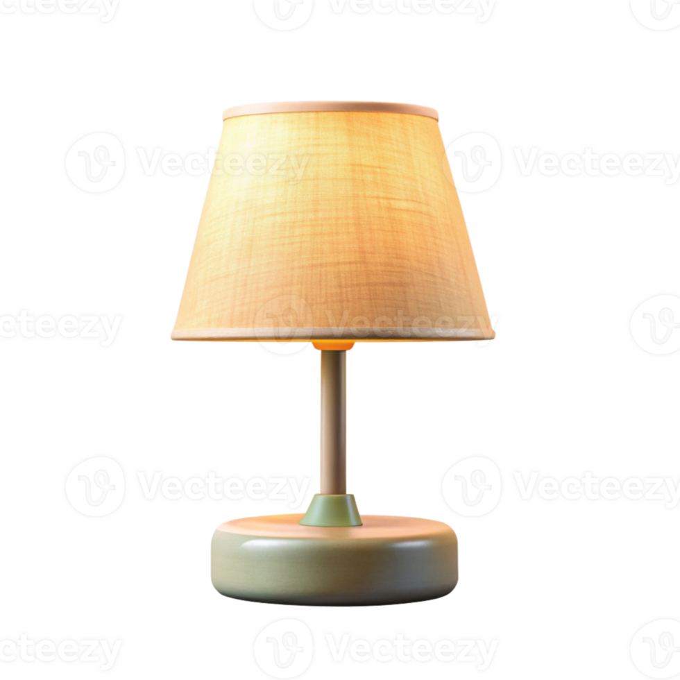 Elegant minimalist table lamp with soft light in 3D png