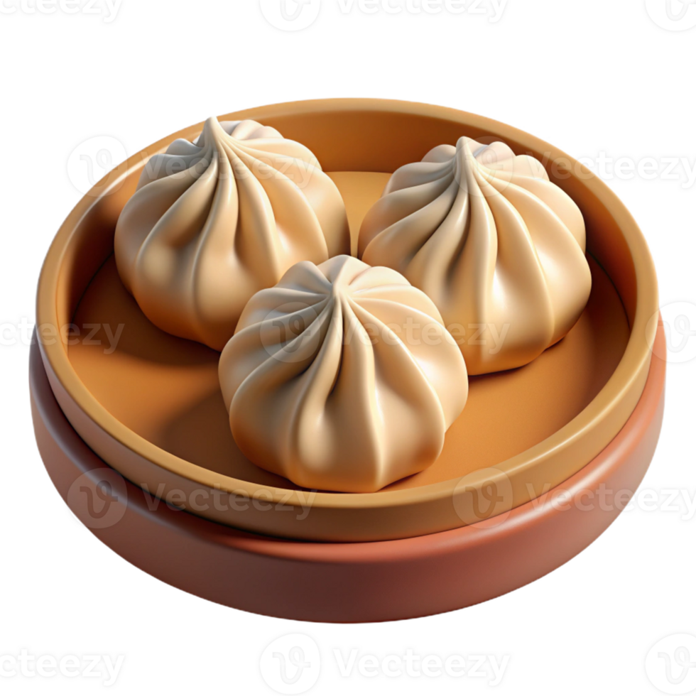 Freshly Steamed Dumplings in Tray png