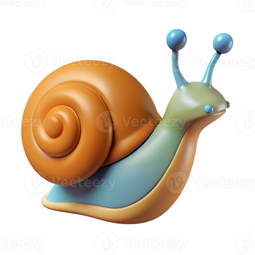 Cute cartoon snail with a shell png