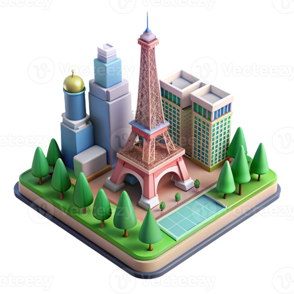 iconique Paris Repères dans 3d conception png