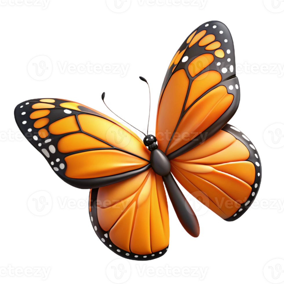 Vibrant monarch butterfly with delicate wings png