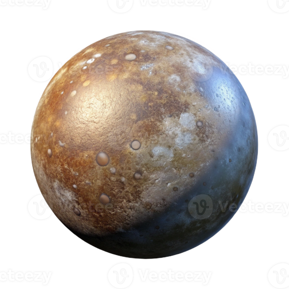 Realistic 3D model of Mercury planet png