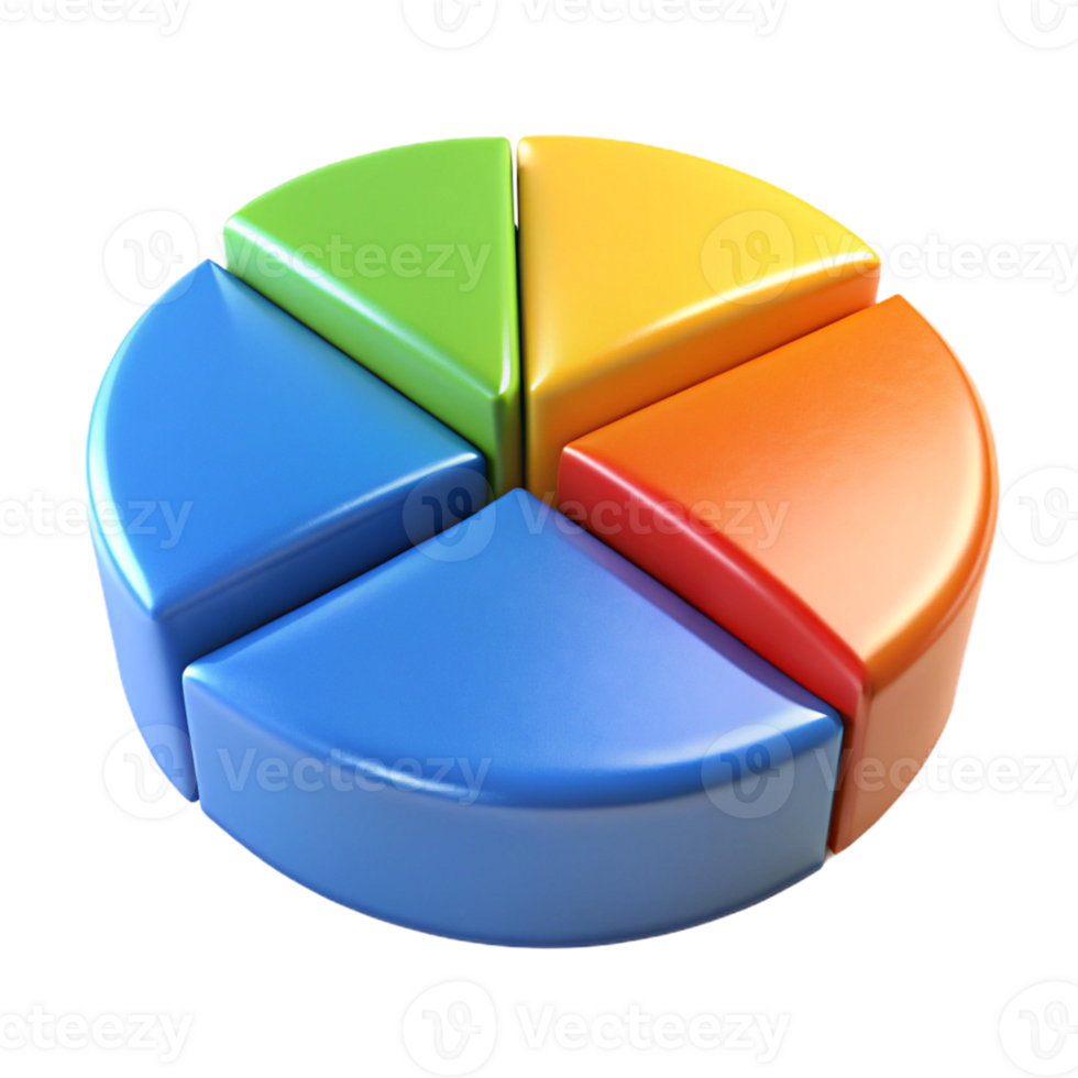 Colorful pie chart data visualization png