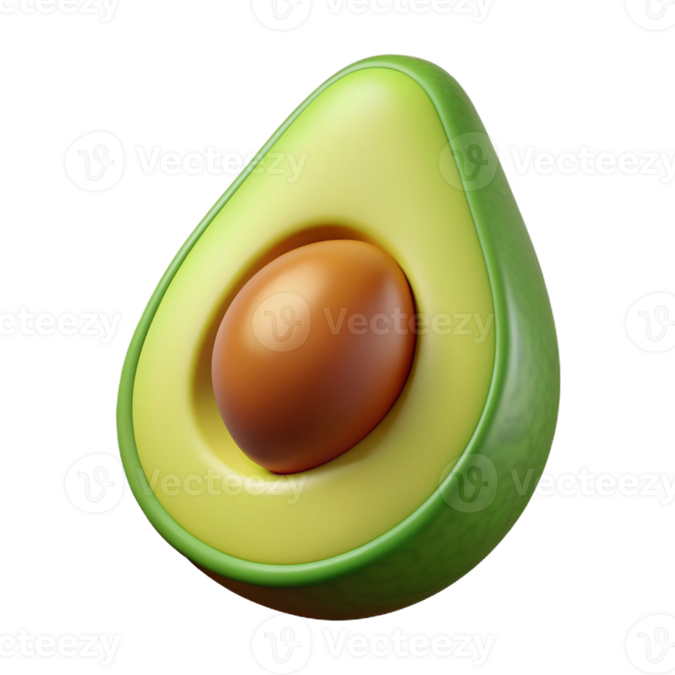 Fresh Half Avocado with Seed png