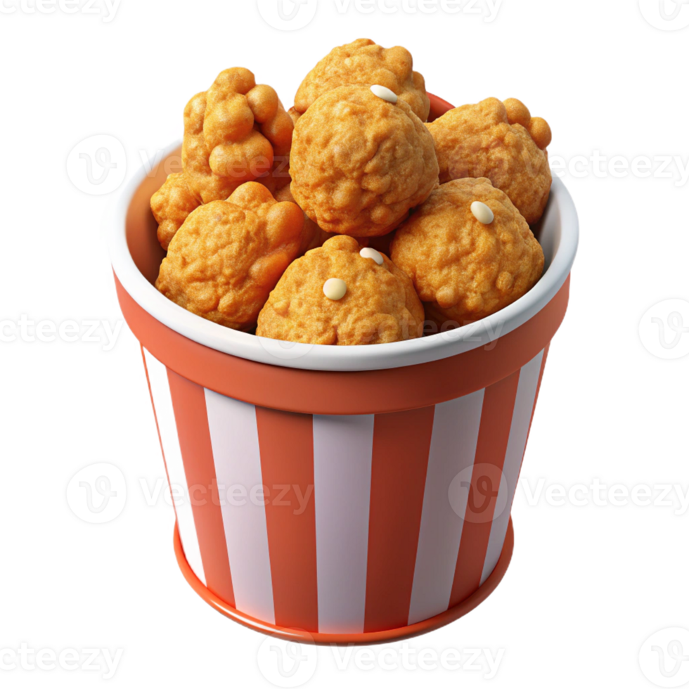 Crispy Fried Chicken in a Bucket png