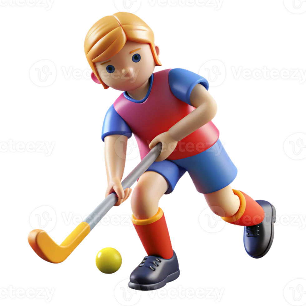 Young Athlete Playing Field Hockey png