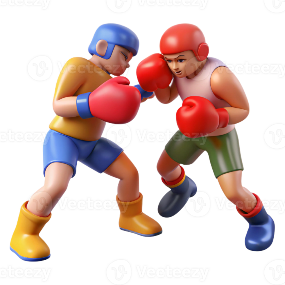 Intense Boxing Match Between Fighters png