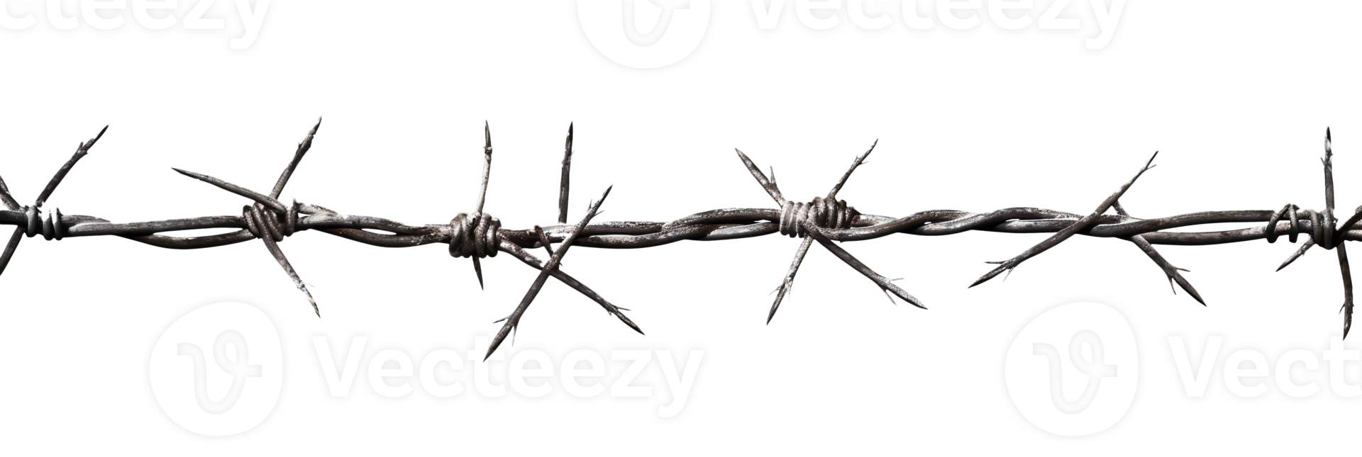 Single strand of barbed wire on transparent background png