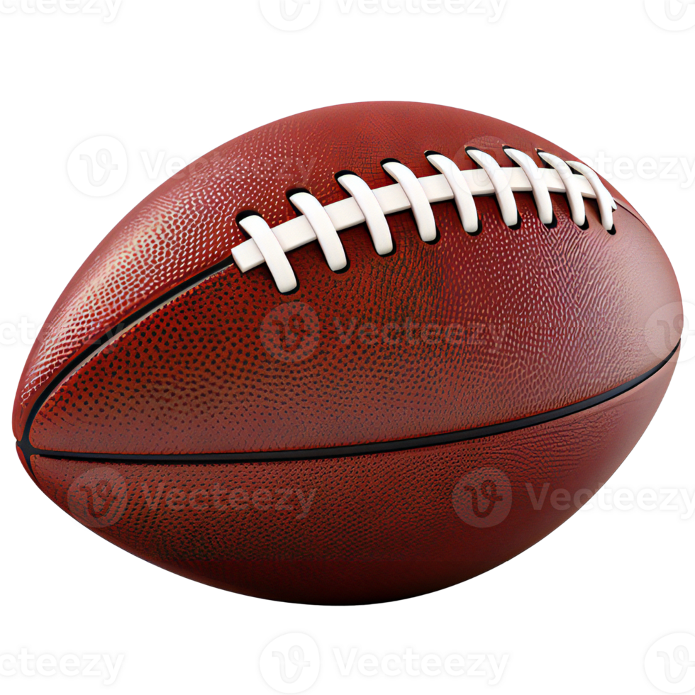 American football striped ball isolated on transparent png