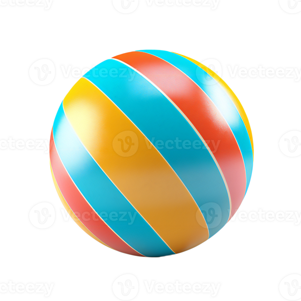 Colorful beach ball isolated illustration. Ai art generative png
