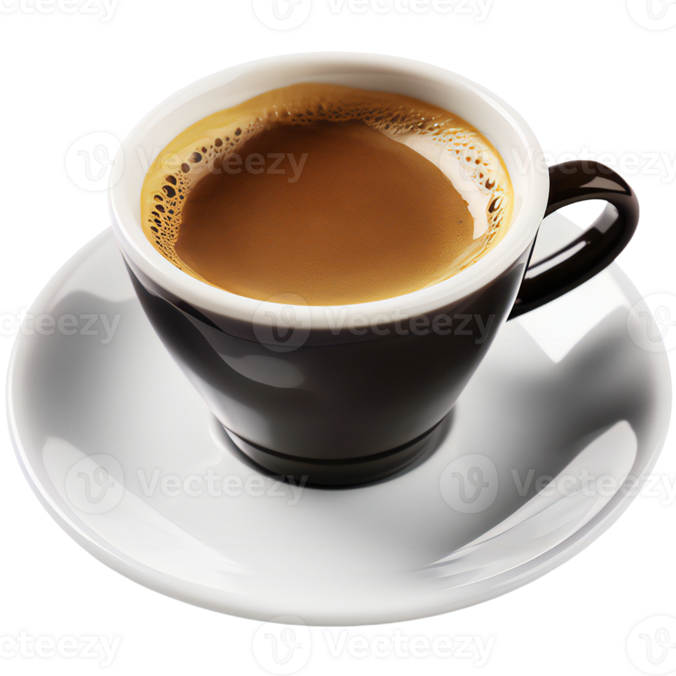 Top view a cup of espresso coffee isolated. art png
