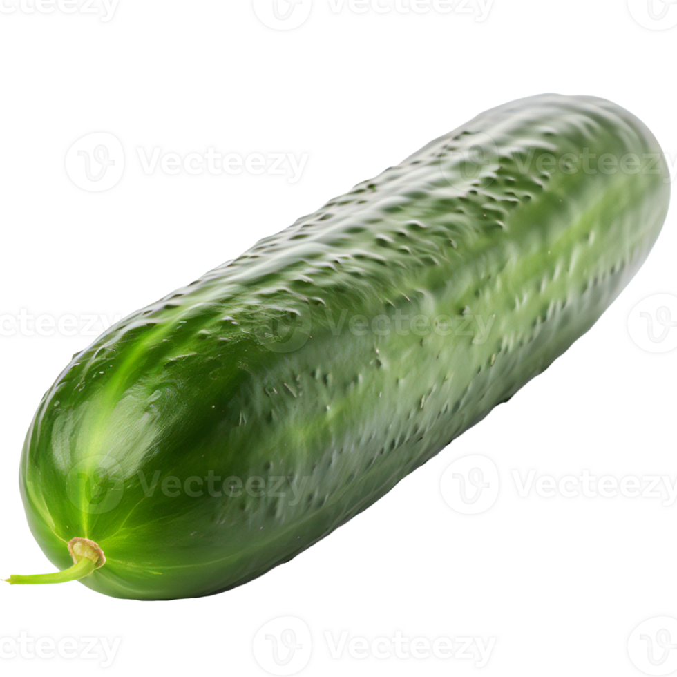 Green fresh Cucumber isolated on transparent png