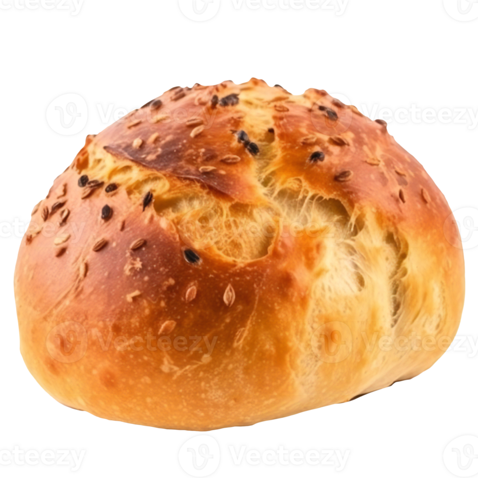 Loaf of fresh baked bun isolated, cut out png