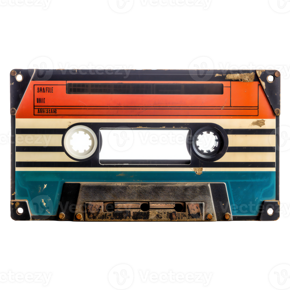 Old cassette tape isolated. art. png