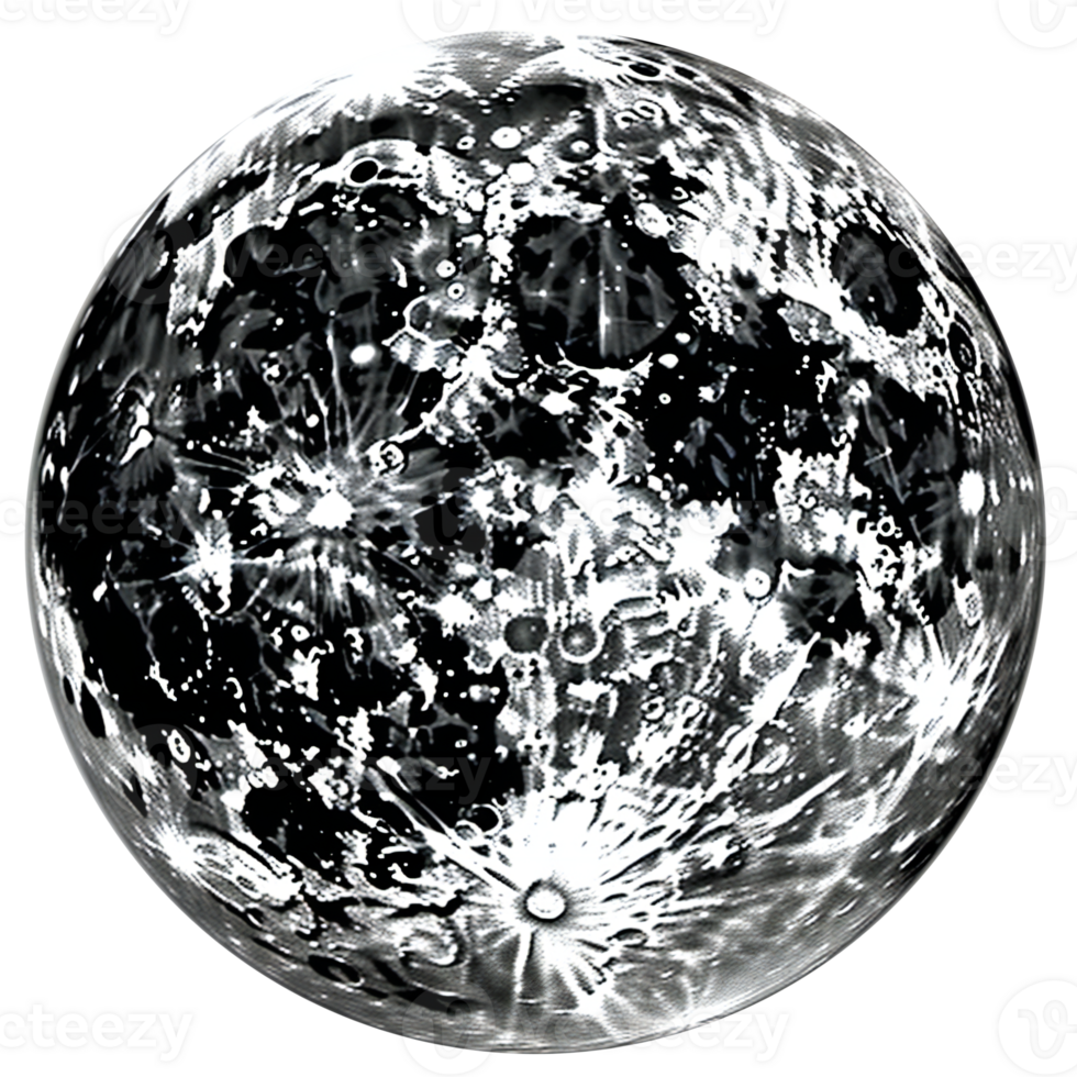 Full moon in high resolution isolated. art png