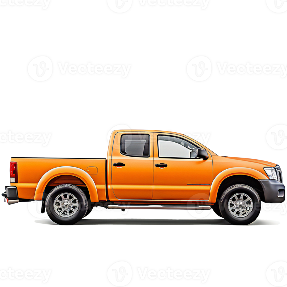 orange Classic Pick Up truck Isolated on transparent with clipping path png