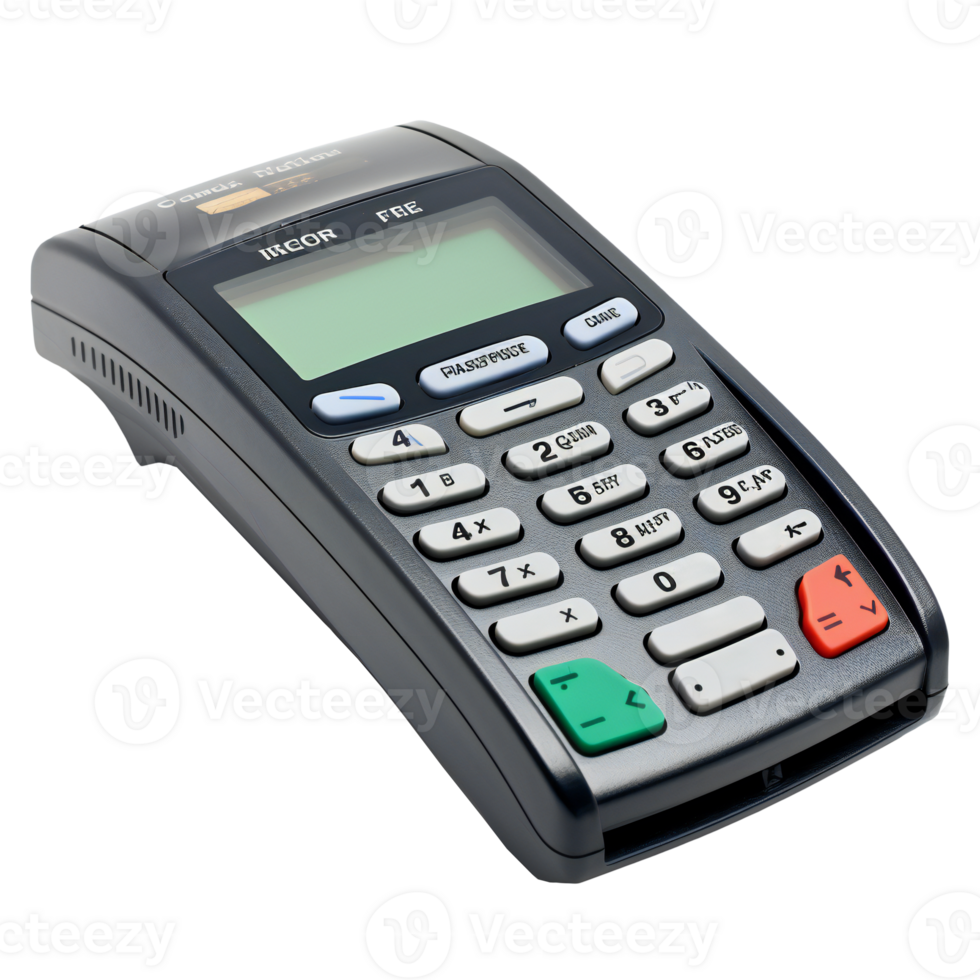 NFC payment terminal, isolated on transparent. art png