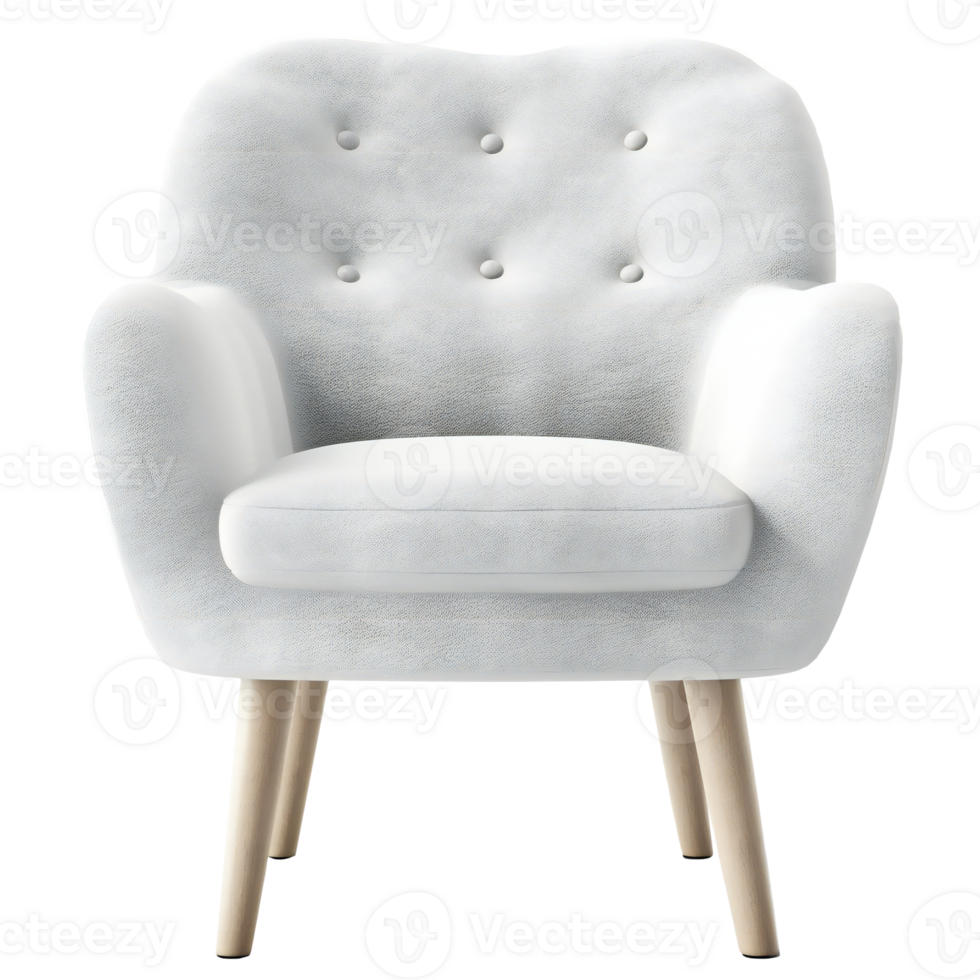 Scandinavian style grey armchair isolated. art. png