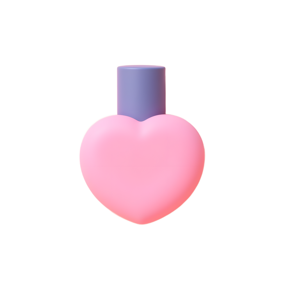 Heart Shaped Perfume Bottle Pink Purple Romantic Gift png