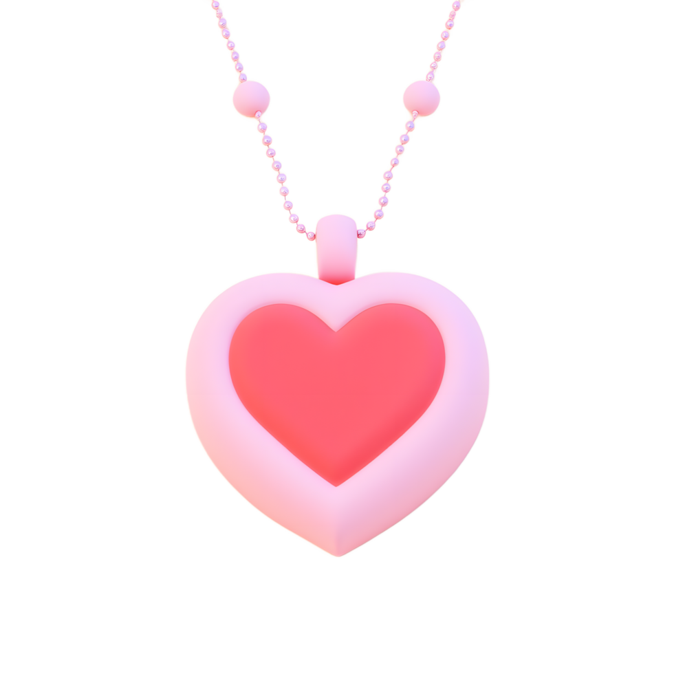 Pink Heart Pendant Necklace Romantic Jewelry Gift png