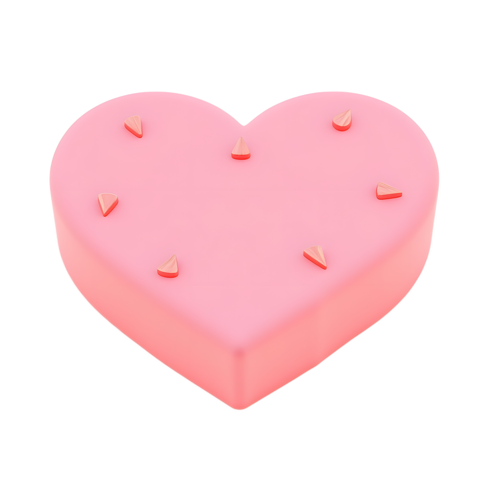 Pink Heart Cake Decorated with Triangles png