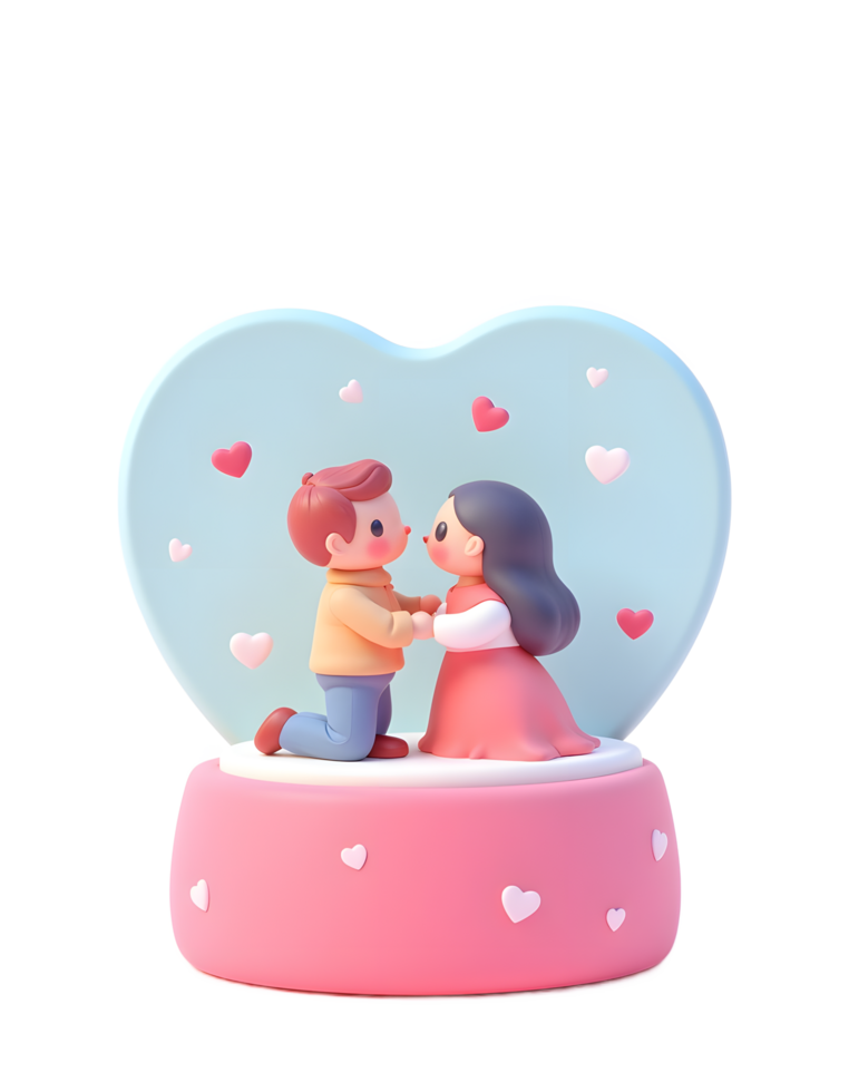Romantic Couple Figurine Music Box Valentine Gift png