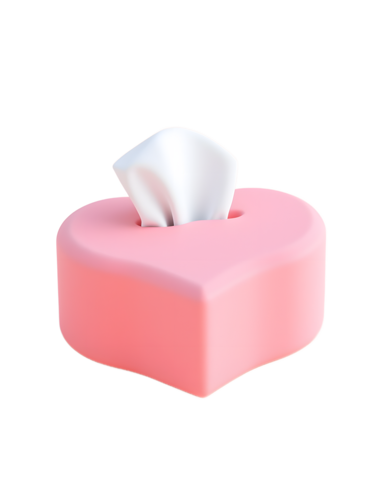 Pink Heart Shaped Tissue Box Holder Cute Desk Decor png