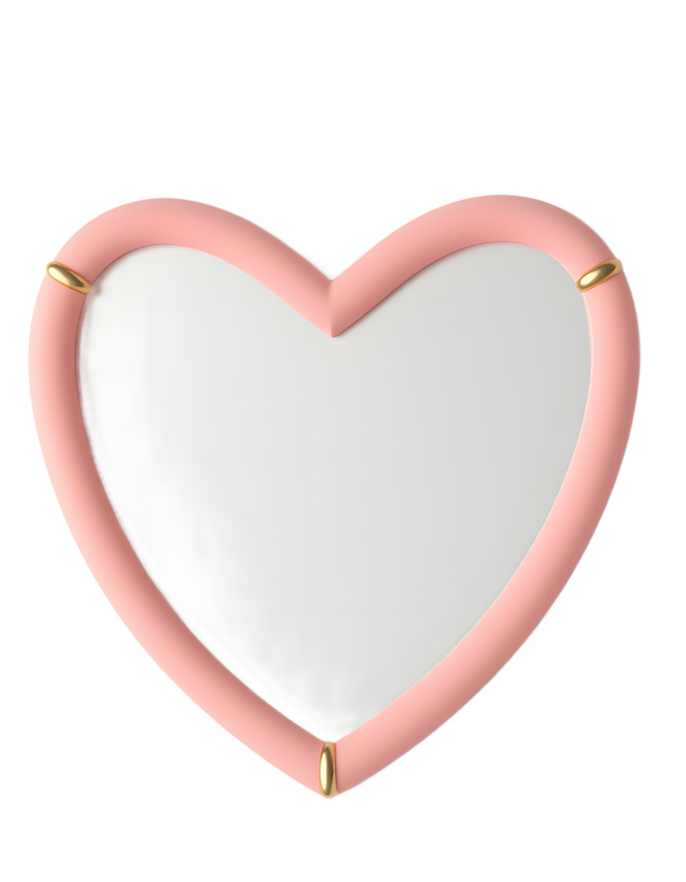 Pink Heart Shaped Frame Gold Accents Romantic Decor png