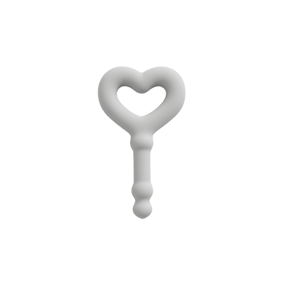 Heart Shaped Key Toy Baby Teether Silicone png
