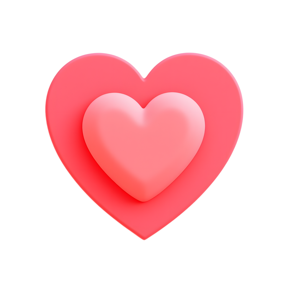 Pink Hearts 3D Render Valentines Day Love Graphic png