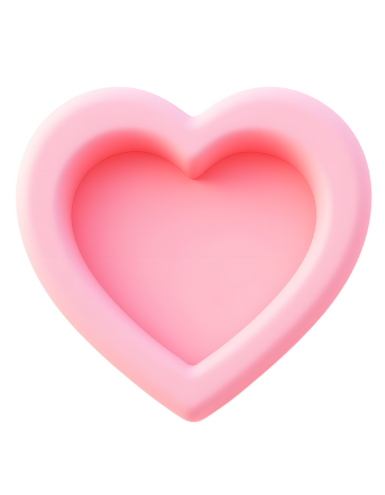 Pink Heart Shape 3D Render for Valentines Day png