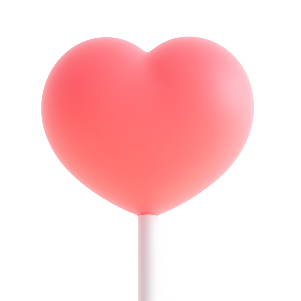 Pink Heart Shaped Lollipop Candy on Stick png
