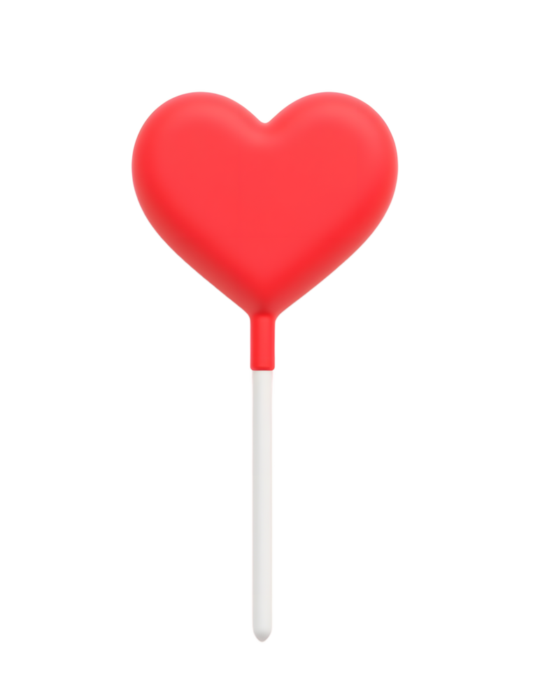 Red Heart Lollipop Candy on Stick Sweet Treat png