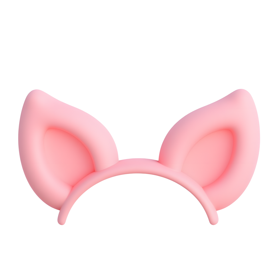 Cute Pink Pig Ears Headband Party Accessory png
