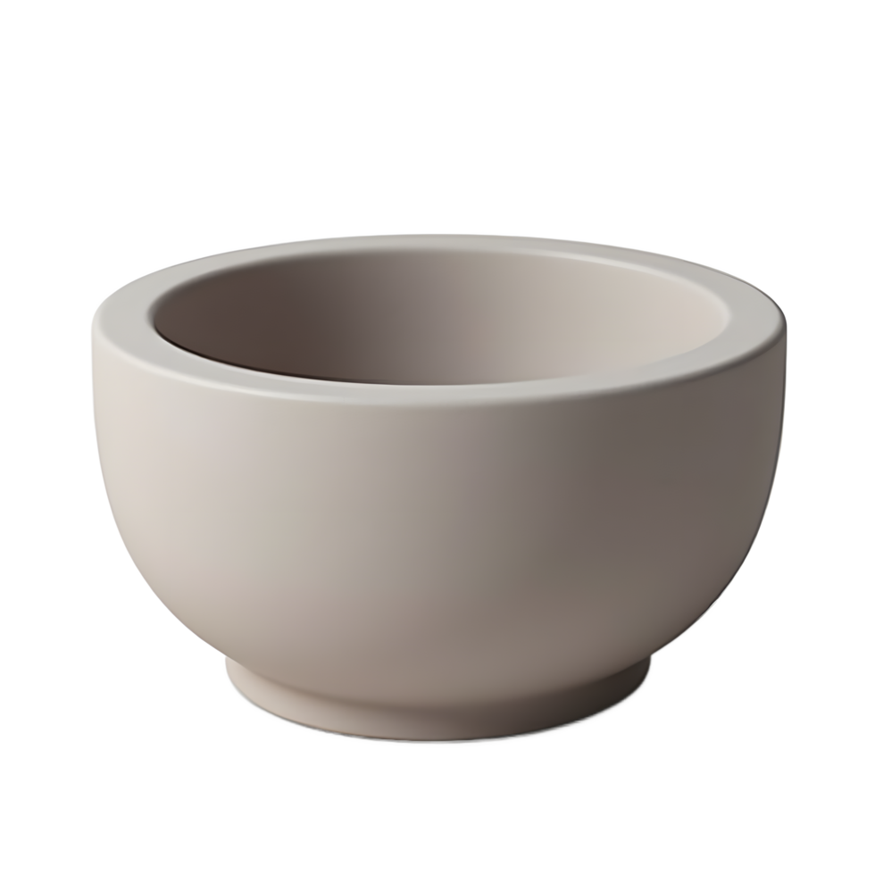 Simple Beige Ceramic Bowl for Serving Food png