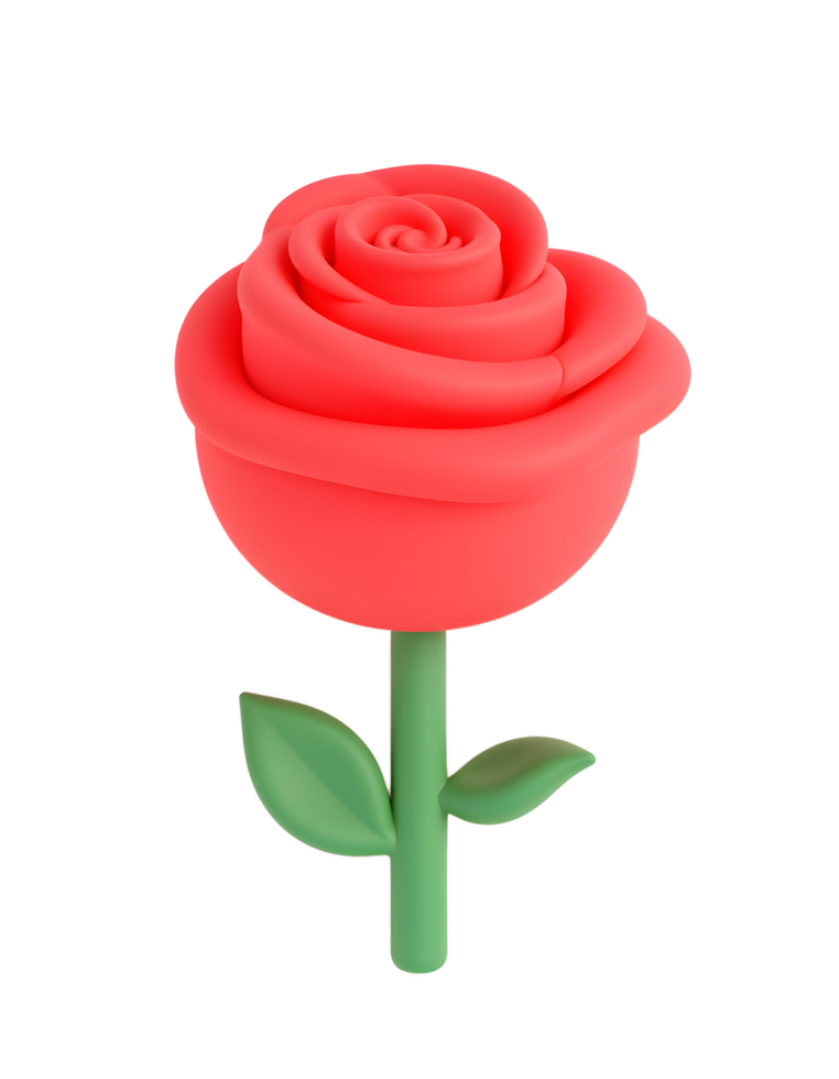 3D Rendered Red Rose Flower Illustration png