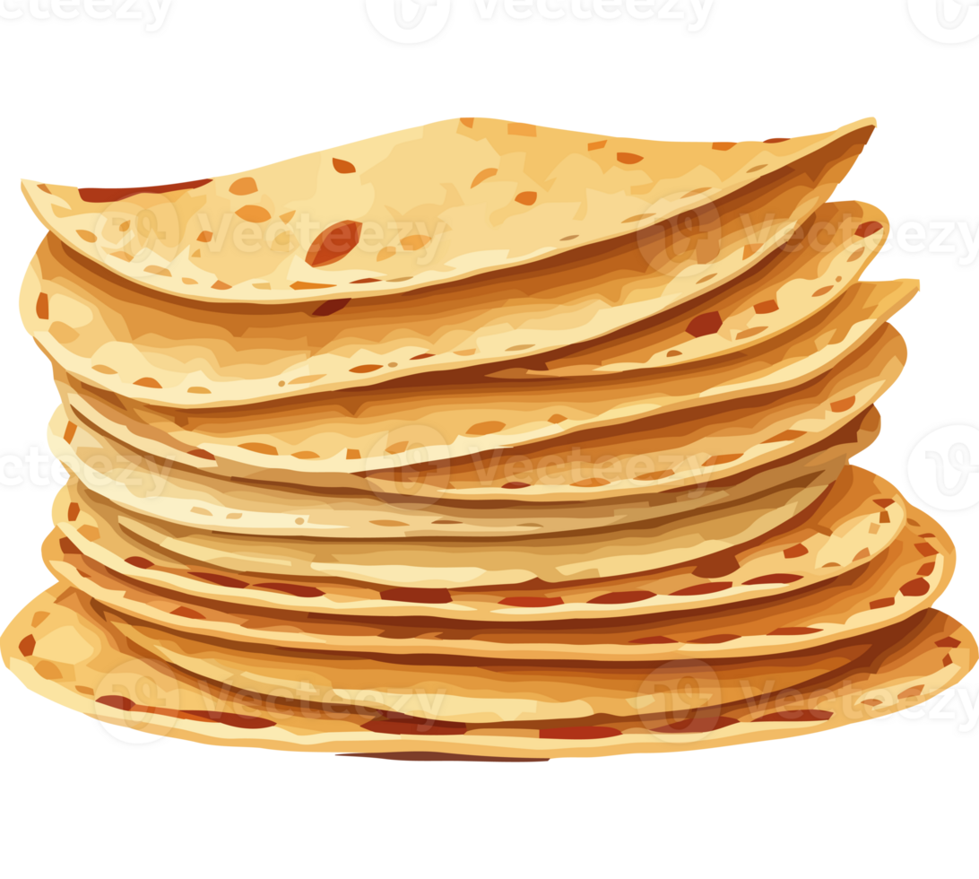 Stack of pita bread icon isolated png