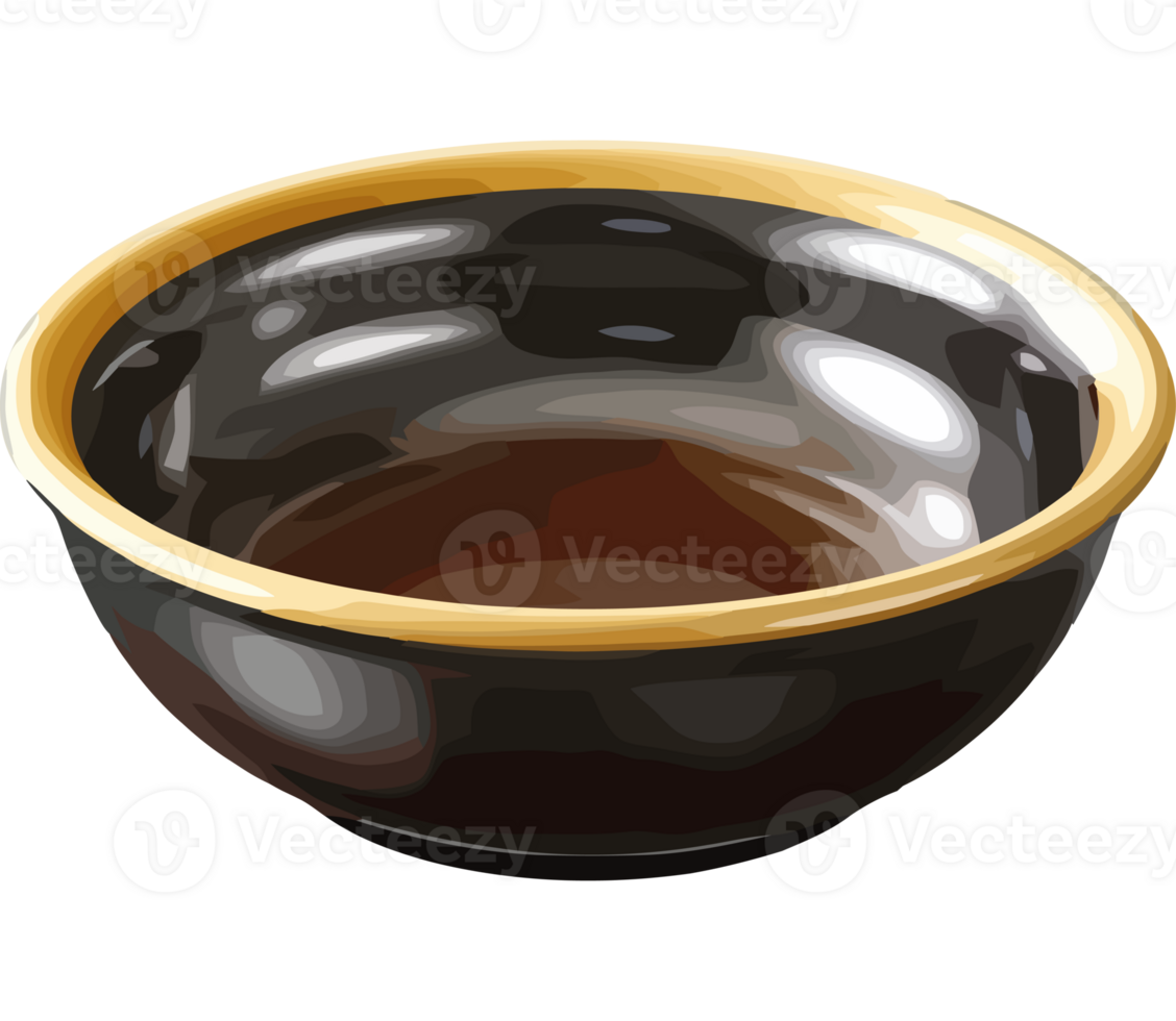 A black and gold bowl with a yellow rim png