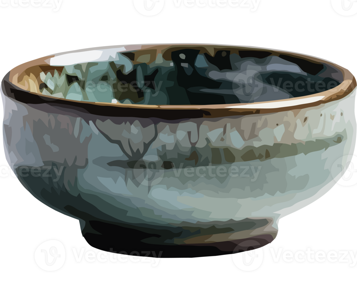 Earthenware pottery, rustic decoration on table icon isolated png