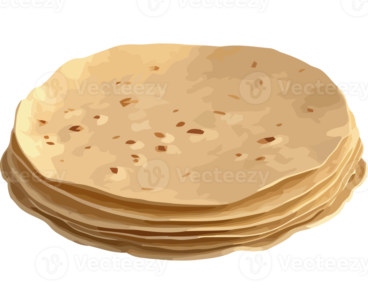 Stack of homemade pita bread icon isolated png