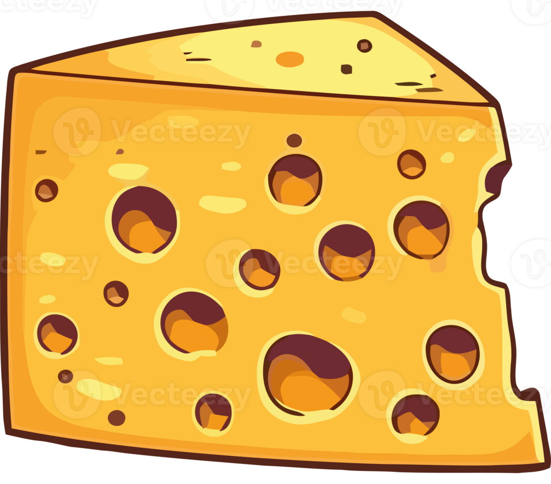 Cheese slice cartoon icon isolated png